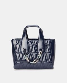 Мягкая сумка-шопер темно-синего цвета со съемным ремнем через плечо Jo &amp; Mr. Joe, темно-синий