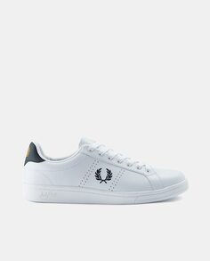 Мужские низкие кожаные кроссовки-шлемы с логотипом Fred Perry, белый