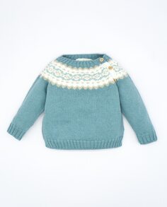 Голубой хлопковый свитер для мальчика Fina Ejerique, светло-синий