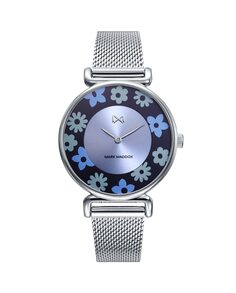 Женские часы Midtown с синим циферблатом и внутренним цветочным безелем Mark Maddox, серебро