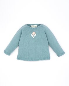 Голубой хлопковый свитер для девочки Fina Ejerique, светло-синий
