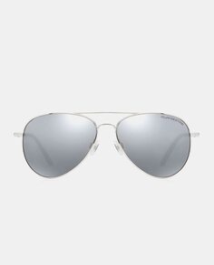 Овальные солнцезащитные очки из нержавеющей стали серебристого цвета Clandestine, серебро