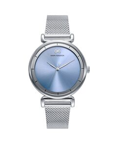 Женские часы Midtown с голубым циферблатом и стальной сеткой Mark Maddox, серебро