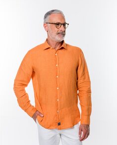 Гладкая облегающая мягкая мужская рубашка темно-оранжевого цвета Wickett Jones, оранжевый