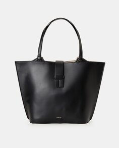 Гладкая черная сумка-шопер с контрастной внутренней частью Jo &amp; Mr. Joe, черный