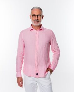Гладкая облегающая мягкая мужская рубашка светло-розового цвета Wickett Jones, розовый