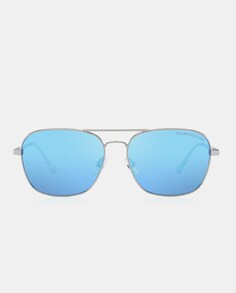 Прямоугольные солнцезащитные очки из нержавеющей стали серебристого цвета Clandestine, серебро
