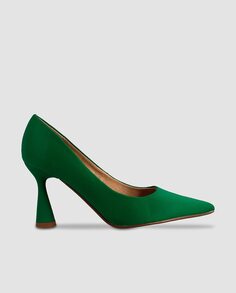 Женские туфли-лодочки с острым носком темно-зеленого цвета Blogger, темно-зеленый