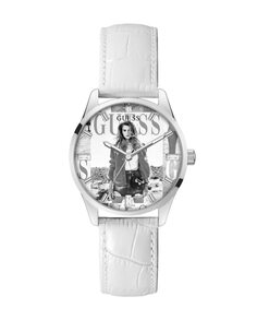 Женские часы G icon GW0289L1 из кожи с белым ремешком Guess, белый