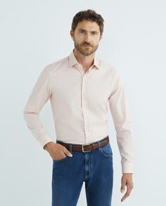 Розовая мужская классическая рубашка на заказ Calvin Klein, розовый