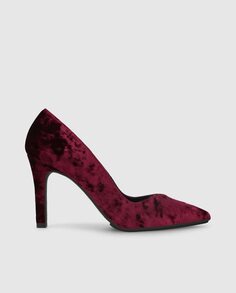 Женские туфли из бархата бордового цвета Lodi, бордо