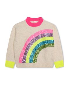 Разноцветный свитер с длинными рукавами для девочки Billieblush, мультиколор