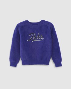 Фиолетовый свитер для девочки с длинными рукавами IKKS, фиолетовый