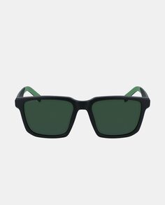 Мужские солнцезащитные очки в квадратной оправе зеленого цвета Lacoste, зеленый
