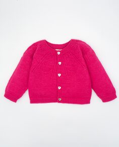Детский свитер цвета фуксии с ажуром Fina Ejerique, фуксия