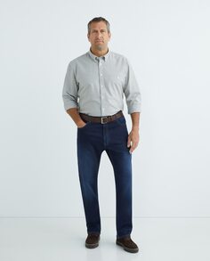 Мужская двухцветная полосатая классическая рубашка-оксфорд с легким утюгом, большие размеры Dustin, бордо