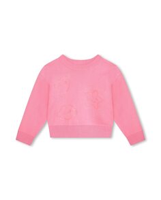 Розовый свитер с длинными рукавами для девочки Billieblush, розовый