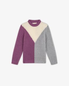Разноцветный вязаный свитер для девочки с круглым вырезом Scalpers, мультиколор