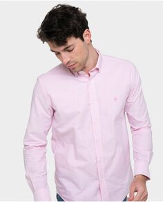 Узкая мужская рубашка в розовую полоску Valecuatro, розовый