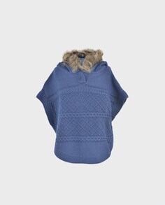 Голубой свитер для девочки с круглым вырезом La Ormiga, синий