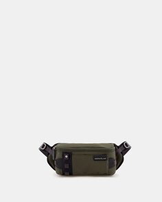 Мужская поясная сумка из комбинированной ткани цвета милитари зеленого цвета Scharlau
