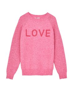 Свитер для девочки с длинными рукавами и принтом «LOVE» Mini Molly, розовый