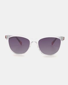 Женские прозрачные солнцезащитные очки «кошачий глаз» с дужками цвета гавана Mr. Wonderful, прозрачный