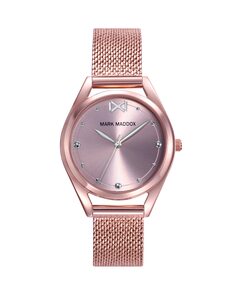 Женские часы Venice с тремя стальными стрелками и розовой IP-миланской сеткой Mark Maddox, розовый