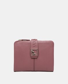 Небольшой кожаный кошелек розового цвета с металлическим логотипом Abbacino, розовый
