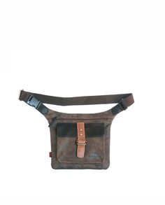 Мужская поясная сумка из парусины темно-коричневого цвета Stamp, темно коричневый