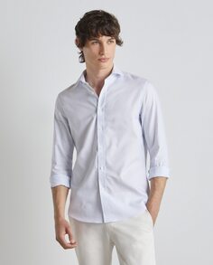 Мужская структурированная рубашка в тонкую полоску Easy Wear, белый