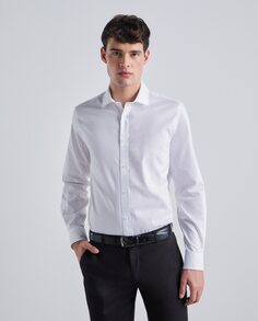 Мужская классическая рубашка приталенного кроя с длинными рукавами Easy Wear, белый