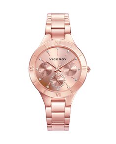 Многофункциональные шикарные женские часы из розовой IP-стали Viceroy, розовый