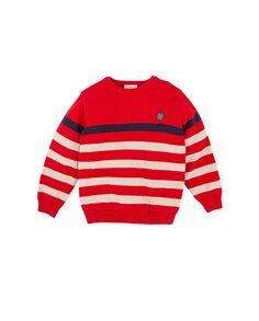 Красный свитер для мальчика с налокотниками Tutto Piccolo, красный