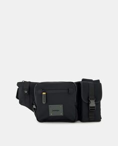 Средняя черная поясная сумка с двойным передним карманом Jo &amp; Mr. Joe, черный