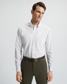 Мужская классическая рубашка классического кроя без утюга Emidio Tucci, бордо