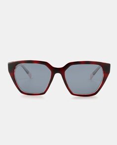 Женские солнцезащитные очки в геометрической оправе темно-коричневого цвета &quot;гавана&quot; Mr. Wonderful, темно коричневый