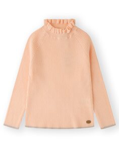 Трикотажный свитер для девочки со присборенным воротником Canada House, розовый