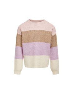 Полосатый свитер для девочки Only, розовый