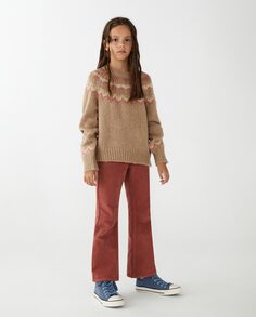 Жаккардовый свитер El Corte Inglés, коричневый