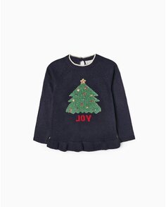 Рождественский свитер темно-синего цвета для девочки Zippy, темно-синий