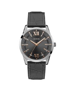Мужские часы Theo W1307G1 из кожи с серым ремешком Guess, серый