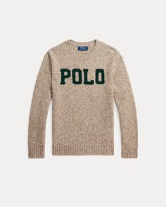 Бежевый шерстяной свитер для мальчика с футболкой-поло Polo Ralph Lauren, бежевый