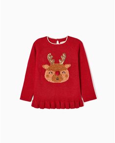 Красный рождественский свитер для девочки Zippy, красный
