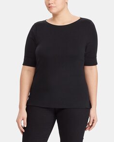 Черная женская футболка с короткими рукавами Lauren Woman Lauren Ralph Lauren, черный