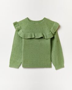 Невышитый свитер-букле для девочки Sfera, зеленый (Sfera)