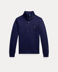 Хлопковая водолазка для мальчика на молнии Polo Ralph Lauren, темно-синий