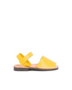 Детские кожаные сандалии Menorquina с липким ремешком Pisamonas, желтый