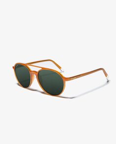 Солнцезащитные очки-авиаторы унисекс D.Franklin горчичного цвета с зелеными линзами D.Franklin, горчичный