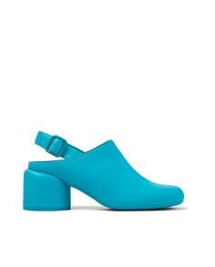 Женские кожаные туфли с пяткой на пятке и застежкой-пряжкой синего цвета Camper, синий